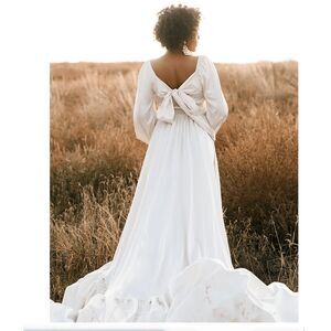 Joyfolie Lorna Impact Dress Wedding Dress Maxi Dress Cream Textured Shine L